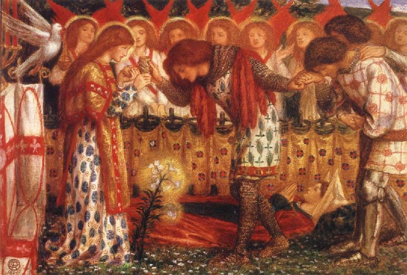 Dante Gabriel Rossetti Sir Bors and Sir Percival were Fed with the Sanct Grael oil painting image